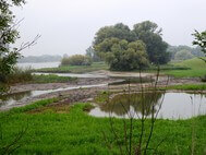 Newly created tidal creeks and a small pond are located in Obergeorgswerder
